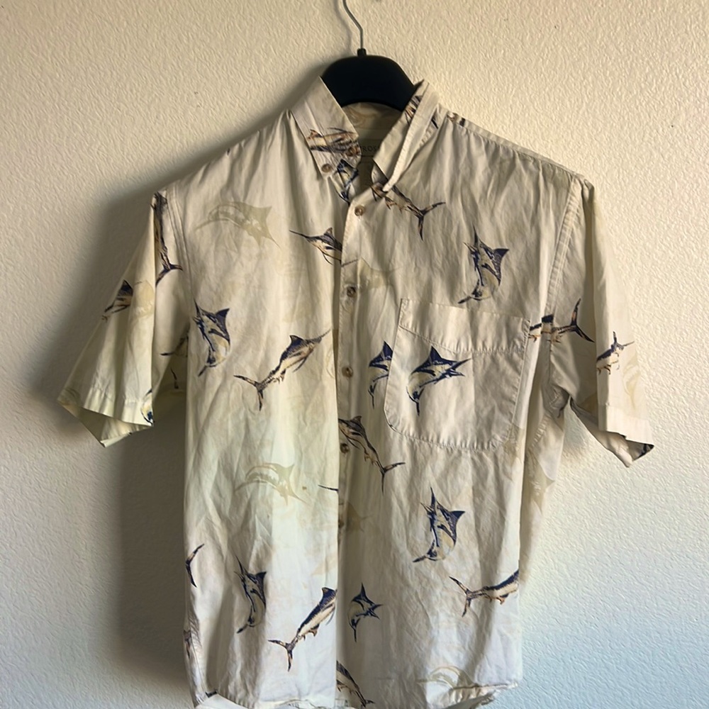 SWORDFISH DESIGN BUTTON DOWN SHIRT